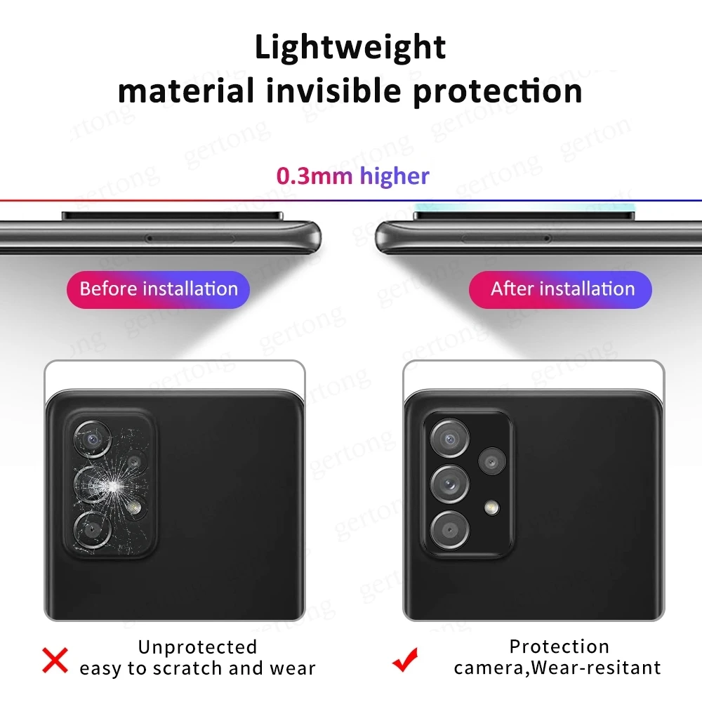 

2PCS Full Cover Camera Len Tempered Glass For Samsung Galaxy A52 A72 A32 A42 A12 A02S F62 M62 Screen Protector Film Not Glass