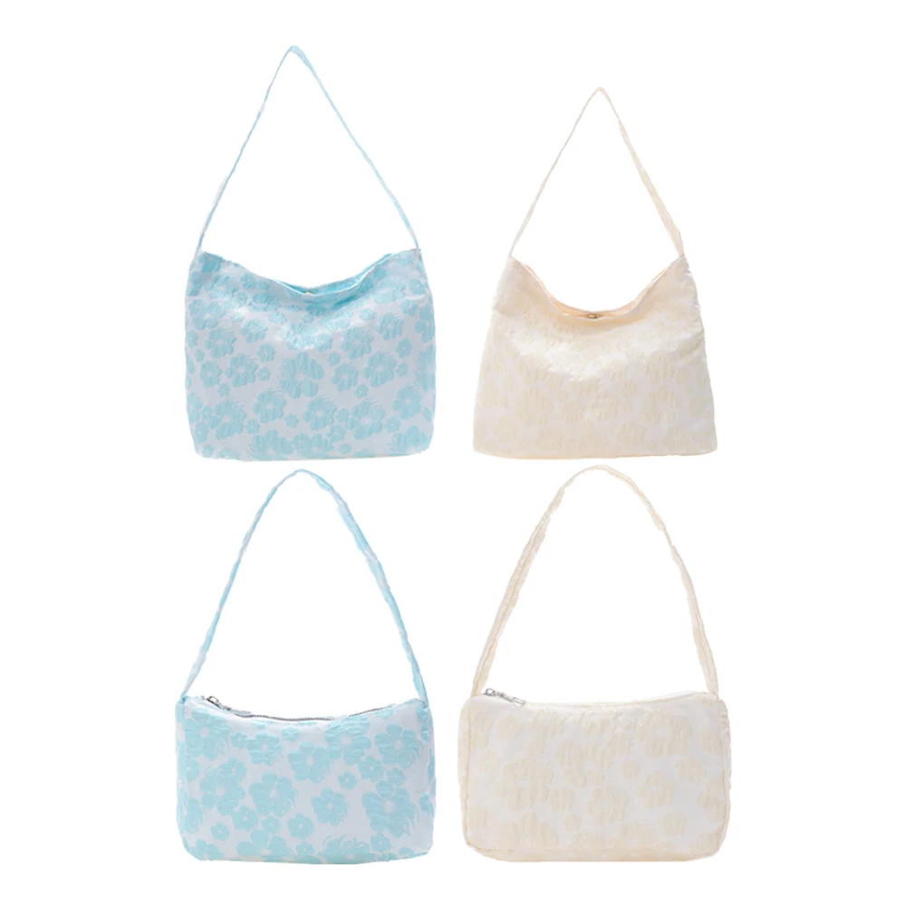 

Vintage Women Flower Printing Canvas Shoulder Shopping Bag Casual Ladies Large Capacity Tote Handbag