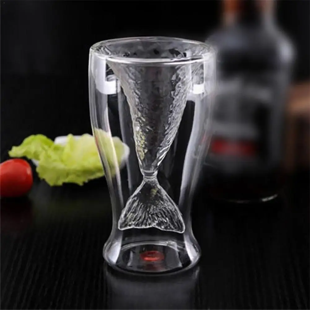 100 мл креативная стеклянная чашка в форме хвоста Русалочки пивная кружка для