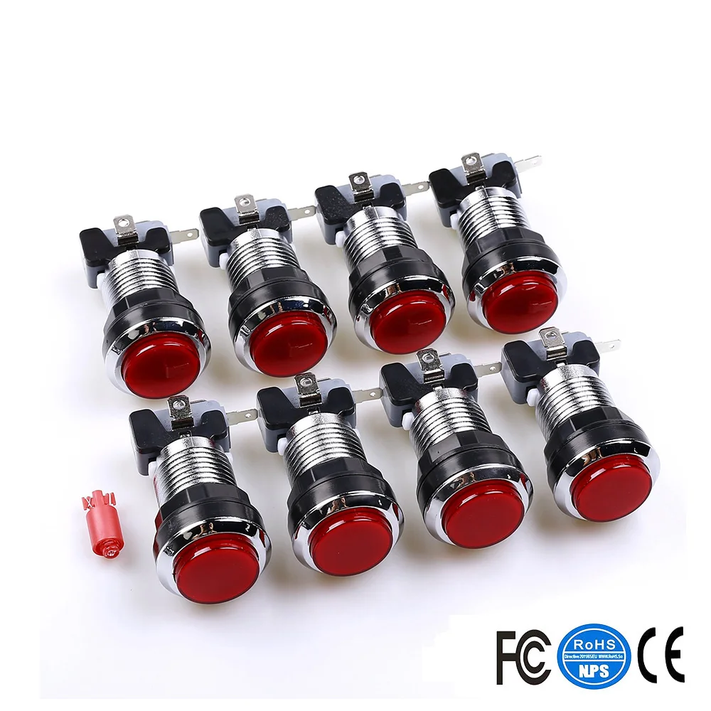 Zero Delay Pc Arcade Game DIY Parts Kit 1 X 5pin 8 Way Joystick + Chrome Illuminated Button With Microswitch For Mame | Спорт и