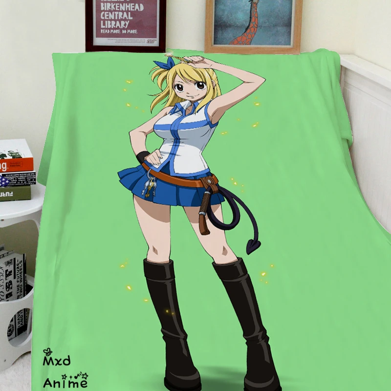 

Домашние товары, супермягкое бархатное плюшевое одеяло в стиле японского аниме с хвостом феи, современное художественное одеяло для кушетк...