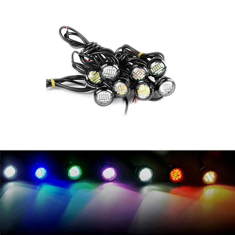

Светодиодный ные ходовые огни, светодиодсветильник ДХО, 12 В, Eagle Eye, 12SMD, 23 мм, сигнал заднего хода, белый, желтый, синий, зеленый, розовый цвета