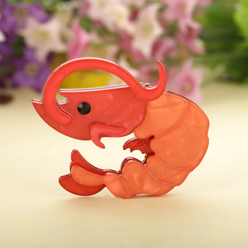 Blucome kawaii акриловая Форма в виде омара, броши для женщин и детей, ручная работа, брошь в виде животного, подарки, свитер, шарф, пряжка, хиджаб, булавки, Joias