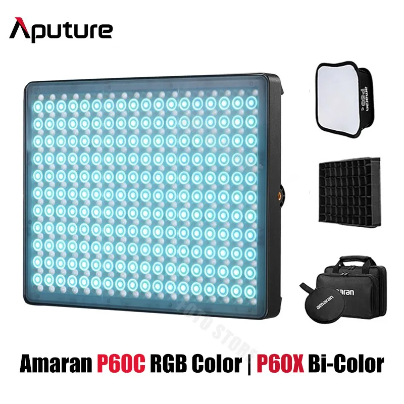 

Aputure Amaran P60c RGB Full-color LED Panel Photography Light P60x Bi-color 2500K-7500K Studio Lighting
