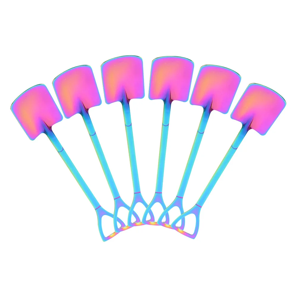 

6Pcs Stainless Steel Dessert Spoons Practical Ice Cream Spoons Watermelon Scoops