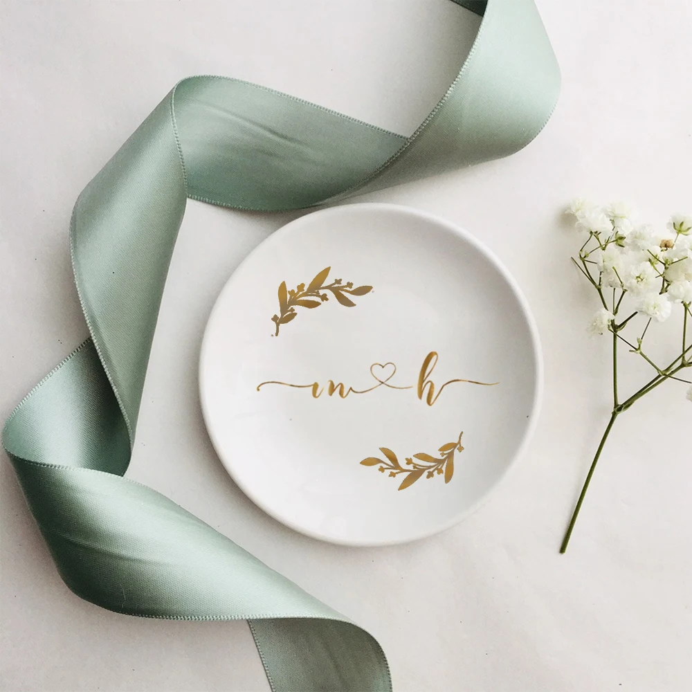 

Personalized Wedding Ring Dish Person Bridesmaid Gift Bridal Party Trinket Dish Engagement Ring Holder Bachelorette Party Favors