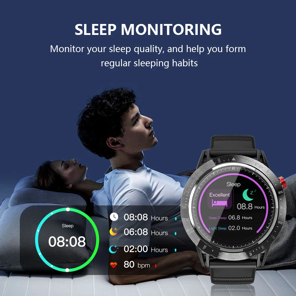

LOKMAT Comet 1.3"Full Touch Screen Sport Smart Watch Heart Rate Waterproof Finess Tracker Smartwatch Men Women For Android ios