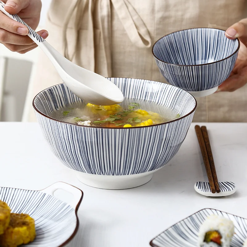 Удивительная цена новая японская полосатая серия керамической посуды бытовая