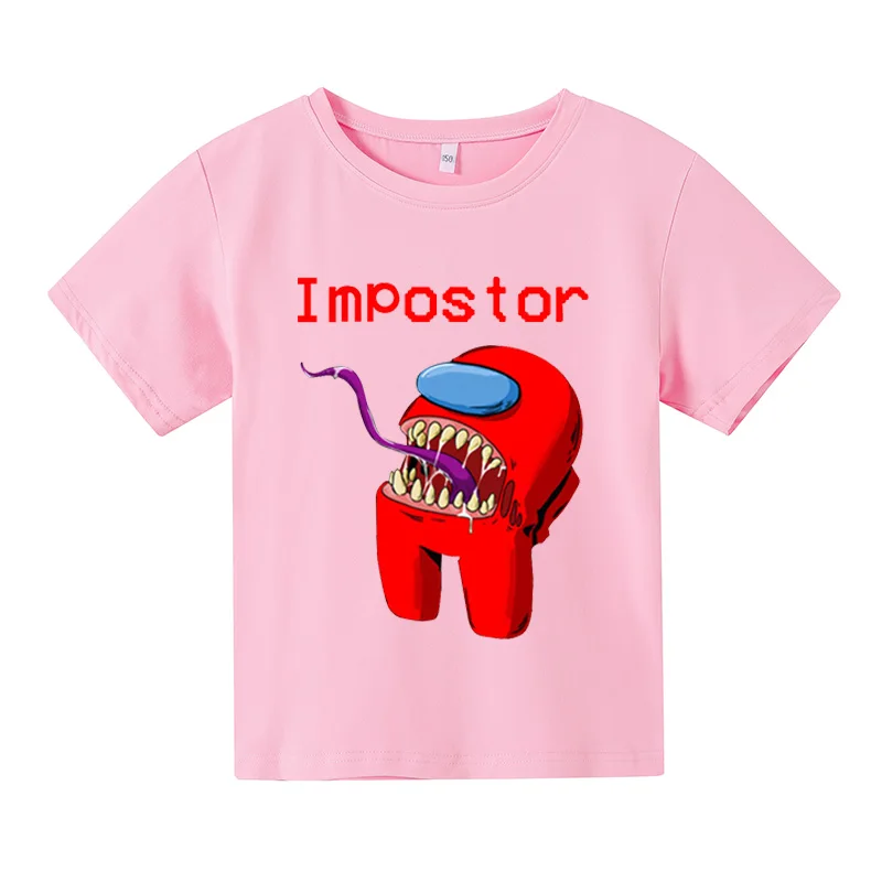 

On T-shirt Kids T-shirt Short-sleeved Casual T-shirt Printing New Fashion Girl Top Clothes Summer Games in Our Printed Cartoon