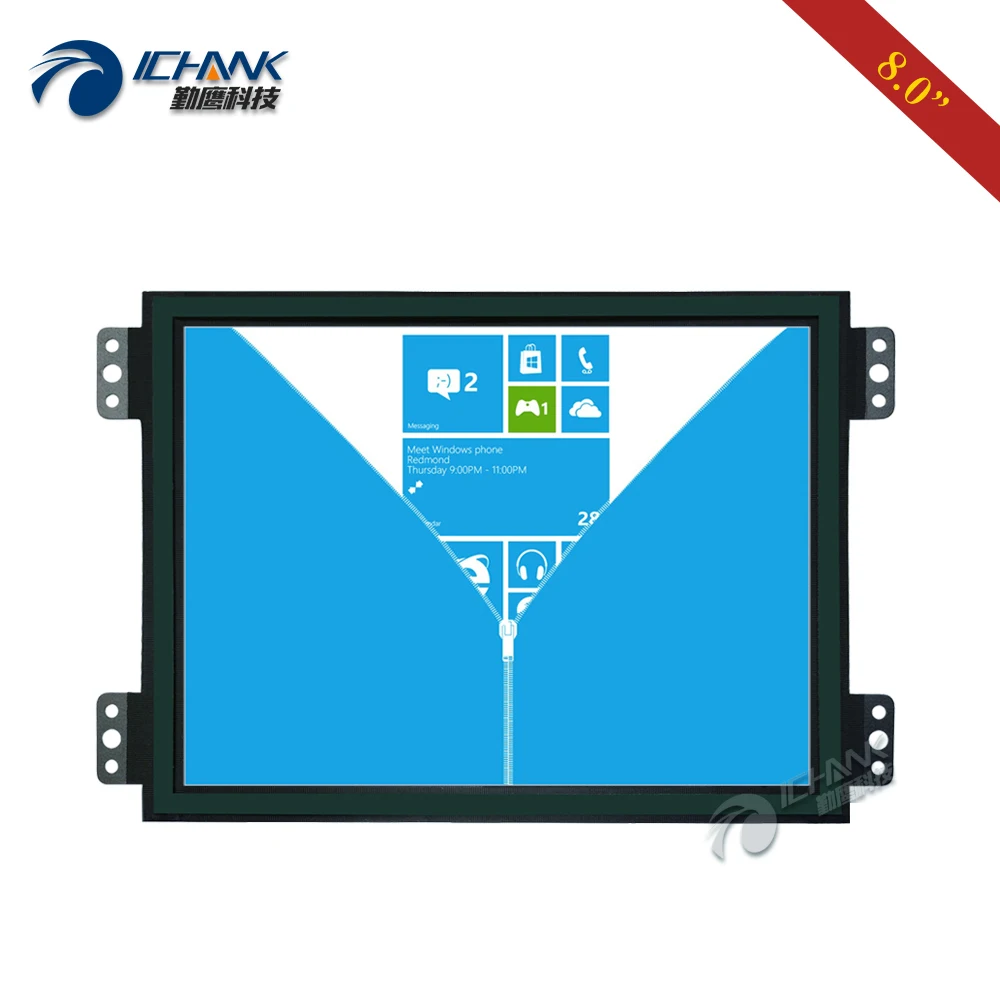 ZK080TN-LR2/8 &quotдюймовый 1024x768 IPS Экран с байонетным коаксиальным разъемом VGA HDMI