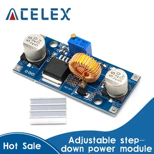 Зарядное устройство XL4015, 5 А, 4-38 в, DC-DC-36 В, 24 В, 12 В, 9 В, 5 В, с понижающим регулируемым модулем питания, с литиевым светодиодным индикатором, с радиатором