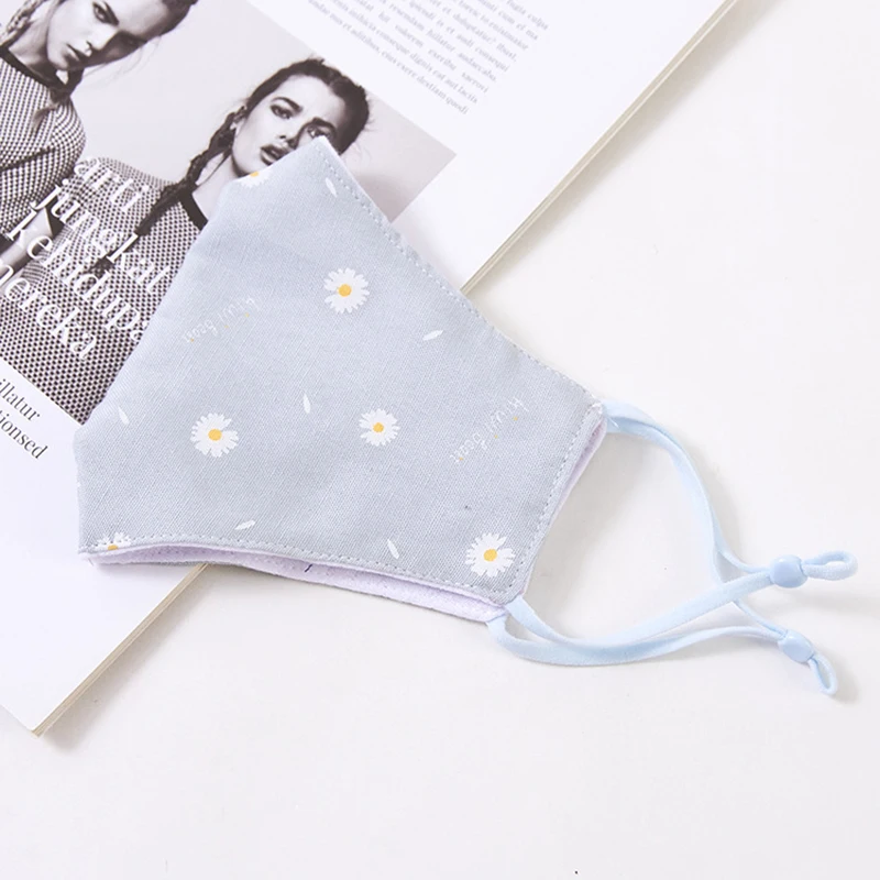 Модная Маргаритка маска с цветочным принтом регулируемая моющаяся многоразовая
