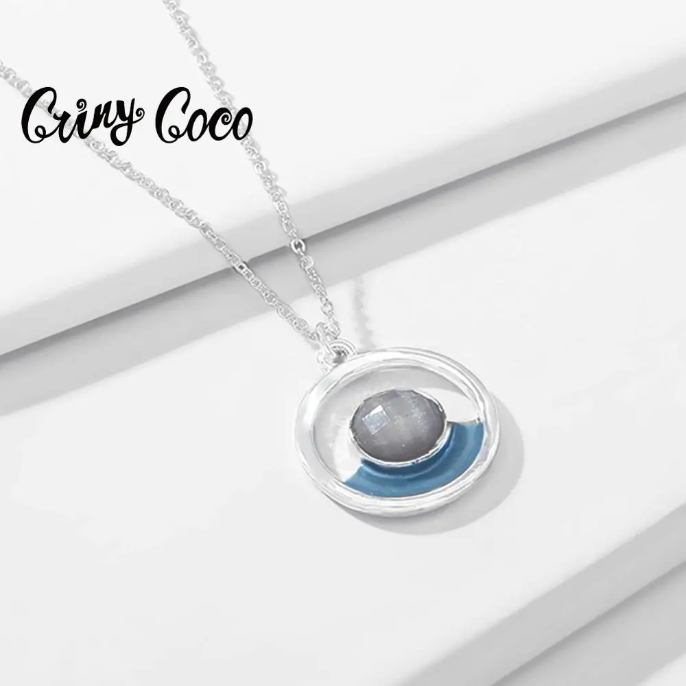 Круглая Подвеска из сплава ожерелье для женщин и девушек массивная цепочка в