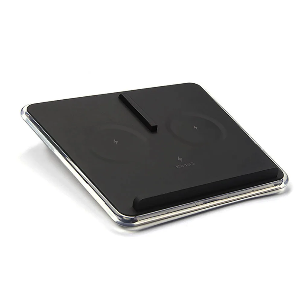 

For Tesla Model 3 Wireless Charger Dual Phone Charging Pad Car Interior Centre Console Accessory For All Apple And Android Phone