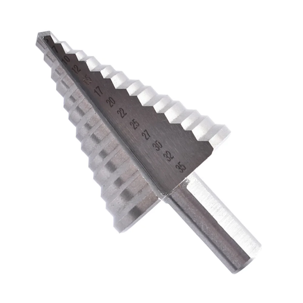 

Round Shank Drill Bits Hole Opening Reaming High Speed Metal Steel 5-35mm Pagoda Titanium Plating Straight Groove Power Tool