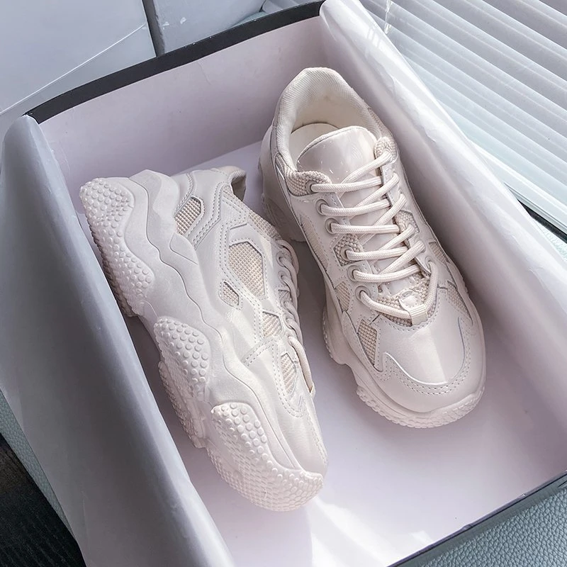 

Woman Fashion Sneakers Chunky Casual Shoes Tenis Basket Female Brand Mesh Old Dad Shoes Woman 2020 Autumn Designers Platform 5cm