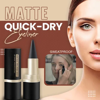 Matte Quick-Dry Eyeliner Long-Wear Gel Eyehiner Waterproof Eyeliner Eyeliner Matte Quick-Drying Eyeliner Single Head Black Solid