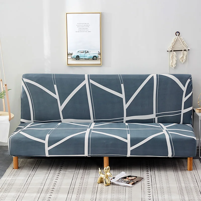 Universal Size Sofa Bed Cover Armless Elastic Couch Covers Folding Seat Slipcover Washable Stretch Covers Cheap Home Hotel - Цвет: 24