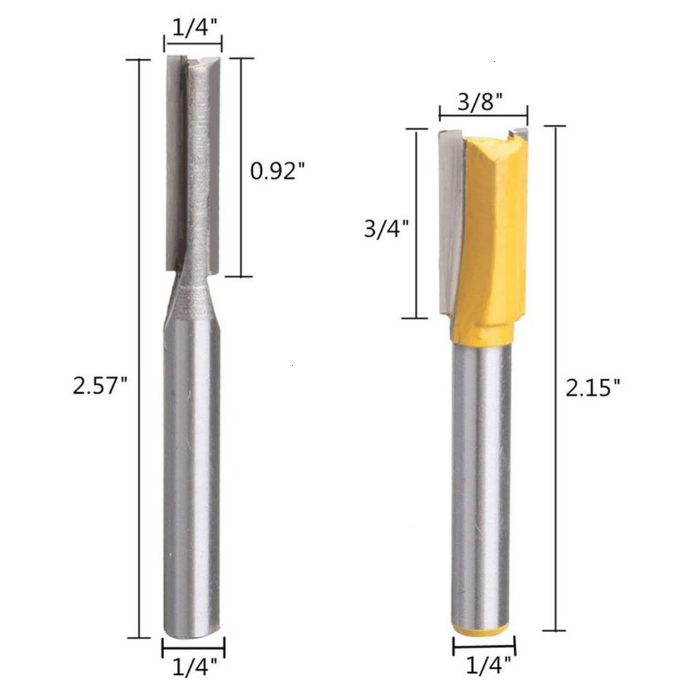 5 шт. фрезерный станок прямые фрезы набор 1/4 &quotхвостовик прямая обрезка