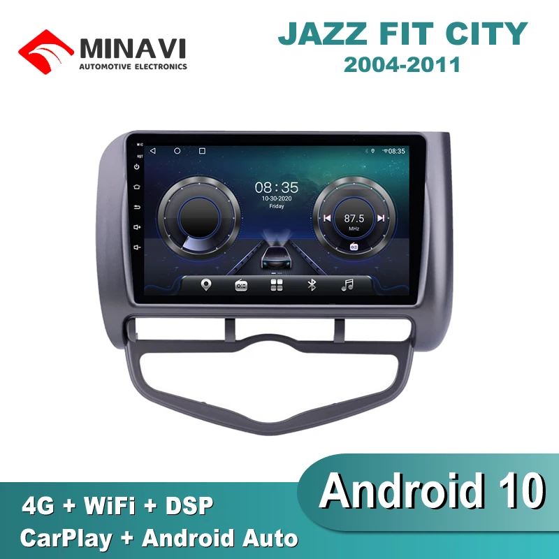 Автомобильная Мультимедийная система 10 дюймов Android DSP для Fit Jazz 2004/2005/2006/2007/2008