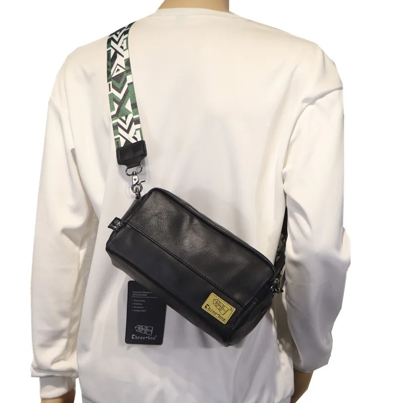 

Повседневная мужская сумка через плечо, сумка-мессенджер с карманом для телефона, кожаная сумка через плечо, простой дизайн, мужские малень...