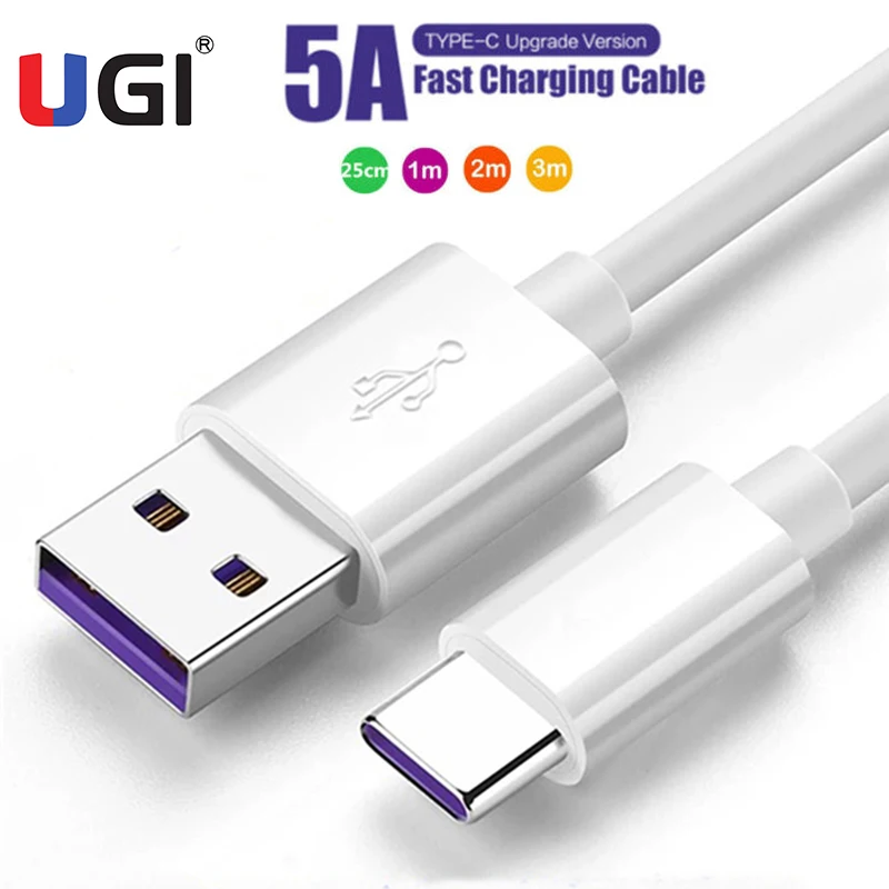 Кабель UGI 5A для быстрой зарядки USB C кабель Huawei P30 P40 Pro Samsung S10 S9 Xiaomi OnePlus Google