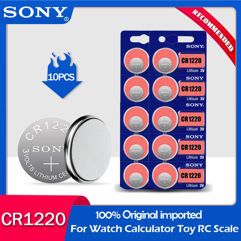 Sony CR1220 литиевая батарея 10 шт. Оригинальная для автомобиля часы с дистанционным