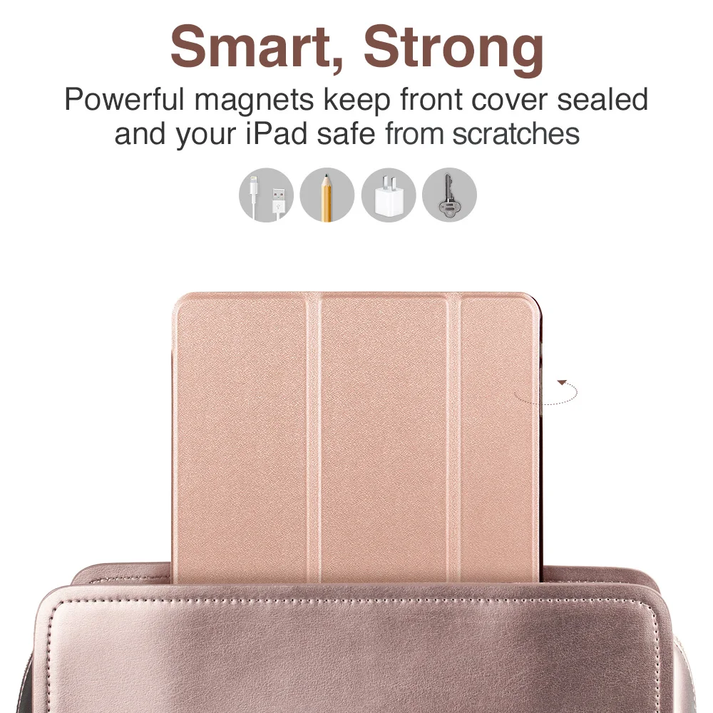 Чехол для iPad Pro 12,9 дюйма, новинка, ESR YiPPee, цветной, ультра тонкий, искусственная кожа, умный чехол, магнитный, пробуждение, сон
