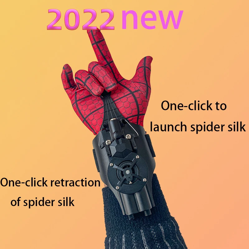 

2022 Movies Peripheral Spiderman Silk Launcher Black Technology Genuine Rope Rope Wrist Spray Net Device Rope Toy Gift For Boy