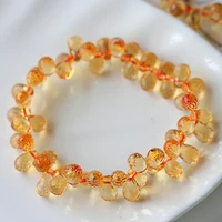 natural yellow citrine crystal water drop cut beads women bracelet wealthy stone best 6mm 7mm 8mm 9mm gift aaaaa