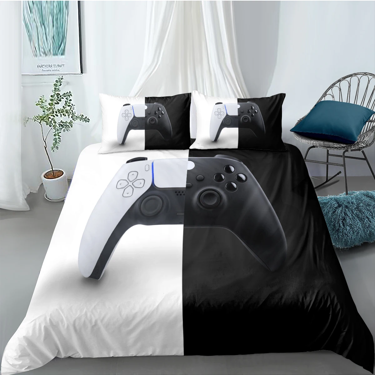

Creative Gamepad Bedding Set Queen King Single Size Comforter Duvet Cover Sets 2/3pcs Luxury Printed Quilt Covers Pillowcases