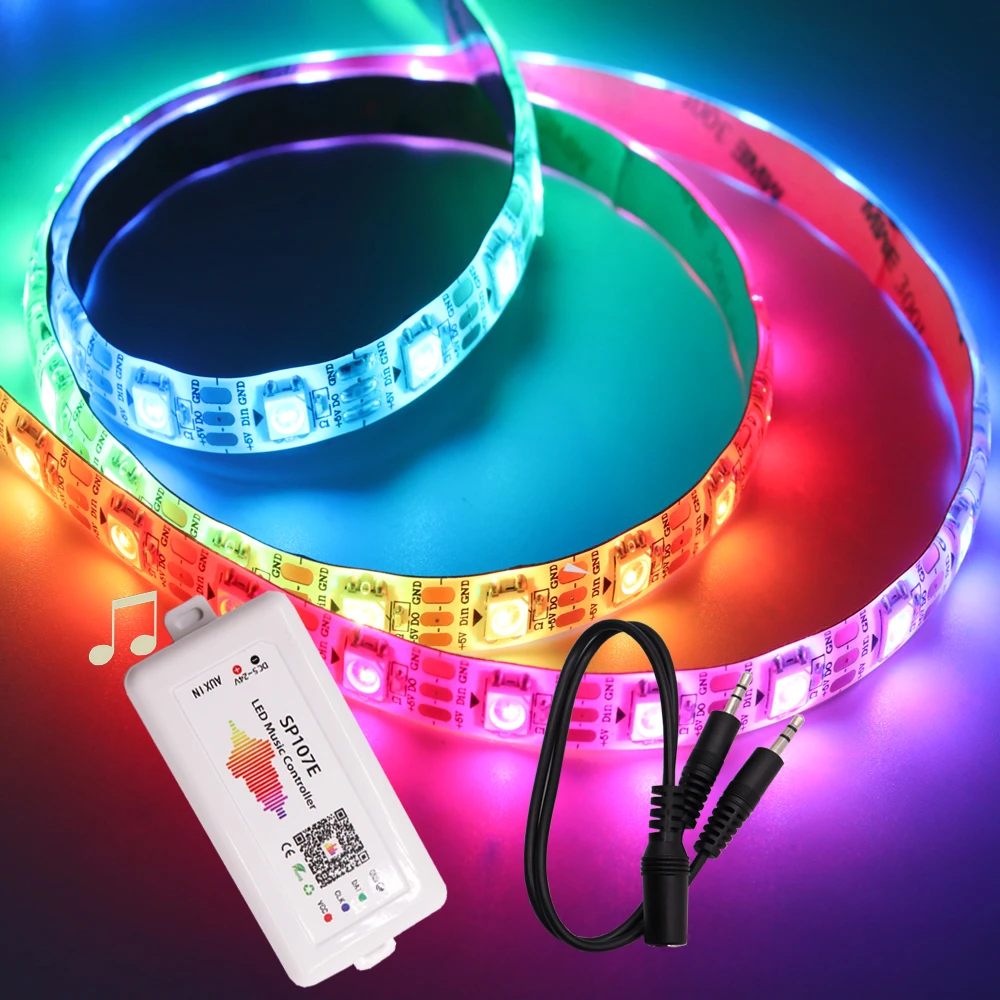 Комплект светодиодных лент WS2812B WS2812 30/60 светодиодный 5 в пост. Тока SP107E Bluetooth
