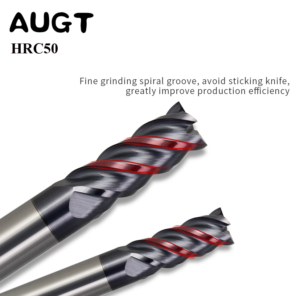 

Augusttools Alloy Carbide Milling Cutter End Mill HRC50 4 Flute Metal Cutter Steel Milling Tools End Mill 4mm 6mm 8mm 10mm 12mm