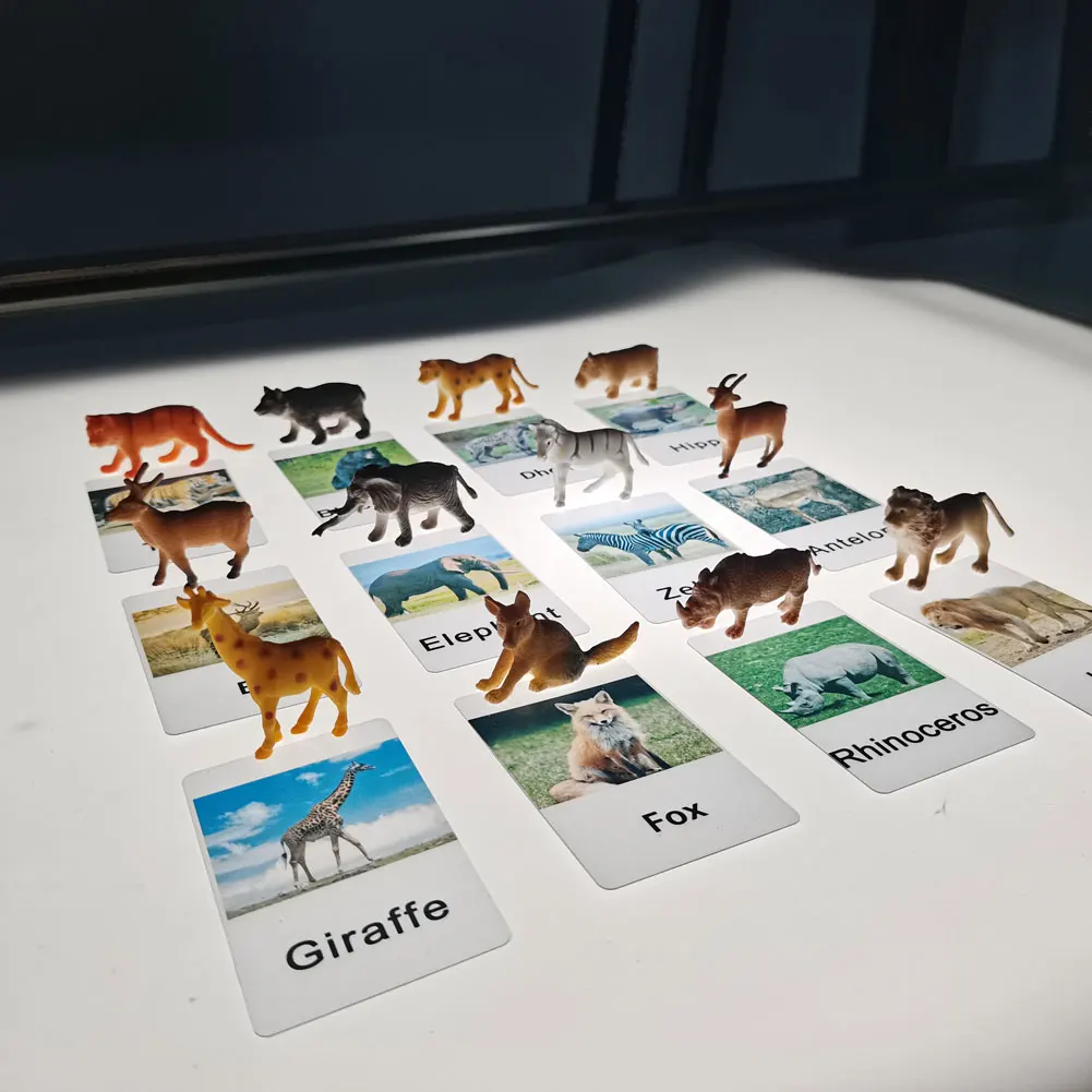 Материалы Монтессори игрушки Африканские животные карты для матча Обучающие