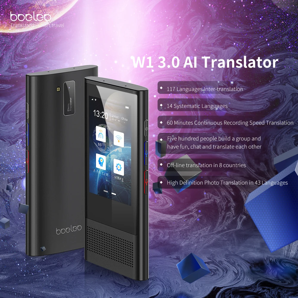Boeleo W1 3,0 AI переводчик портативное голосовое устройство умный бизнес путешествия арабский обучение 117 языков межпереводная машина