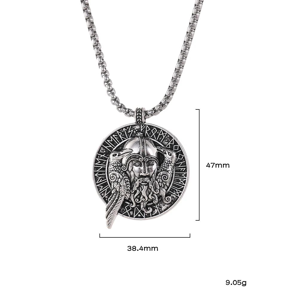 LIKGREAT Norse Viking Odin Ravens Pendants Necklaces Supernatural Crow Scandinavian Runes Talisman Amulet Chain Jewelry for Men | Украшения