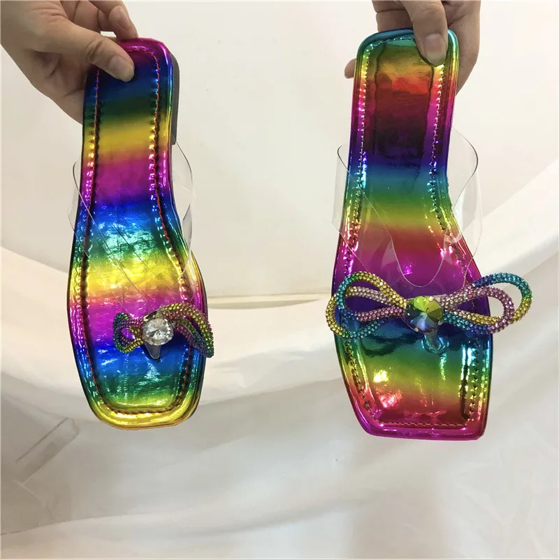 Новый узором в европейском стиле Сезон лето Сандалии на плоской подошве со