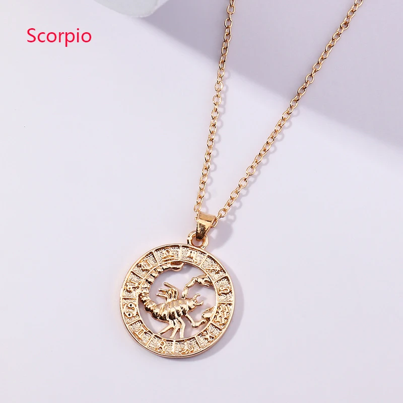 

12 Zodiac Letter Constellations Pendants Necklace For Women Men Virgo Libra Scorpio Sagittarius Capricorn Aquarius Birthday Gift