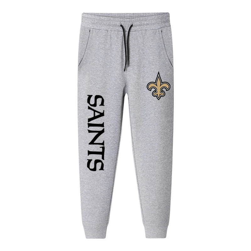 Saints Gray Патриоты чемпионы плюс бархатные спортивные штаны Новая Англия Мужские Женские Теплые повседневные спортивные брюки для влюбленных размера плюс XS-5XL - Цвет: Saints Gray