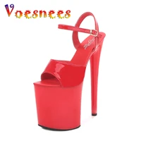 voesnees brand women heels sexy show sandals 2021 platform lace up stripers high heels 15 17 20 cm female shoes party pole dance