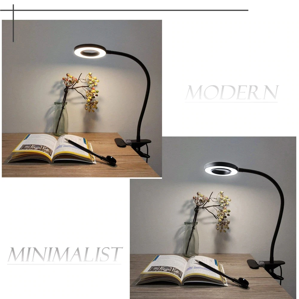 Светодиодный настольный светильник с зажимом для портативной диммируемой