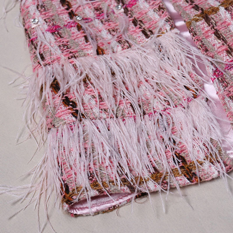 

CHICEVER Hit Color Plaid Coats For Women Turtleneck Batwing Long Sleeve High Waist Sashes Designer Jackets Female 2021 Clothing