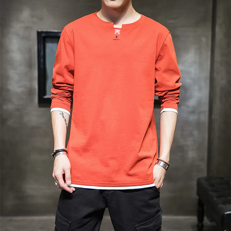 

Autumn new long sleeve t-shirt men's trend trend loose crew neck ins bottoming shirt autumn wear