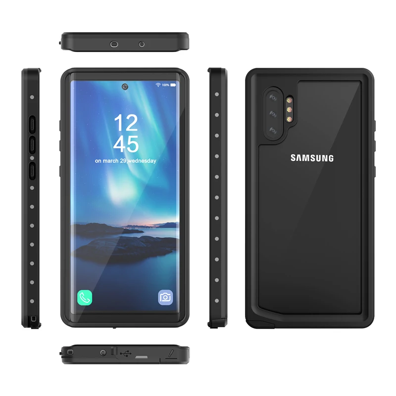waterproof case for samsung galaxy s20 ultra note 10 9 plus 360 full body rugged clear back case cover silicone pc free global shipping