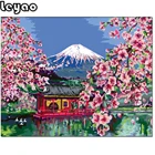 Алмазная живопись 5D, Япония, цветущая вишня, Гора Фудзи, пейзаж, Набор для вышивки крестом, алмазная вышивка