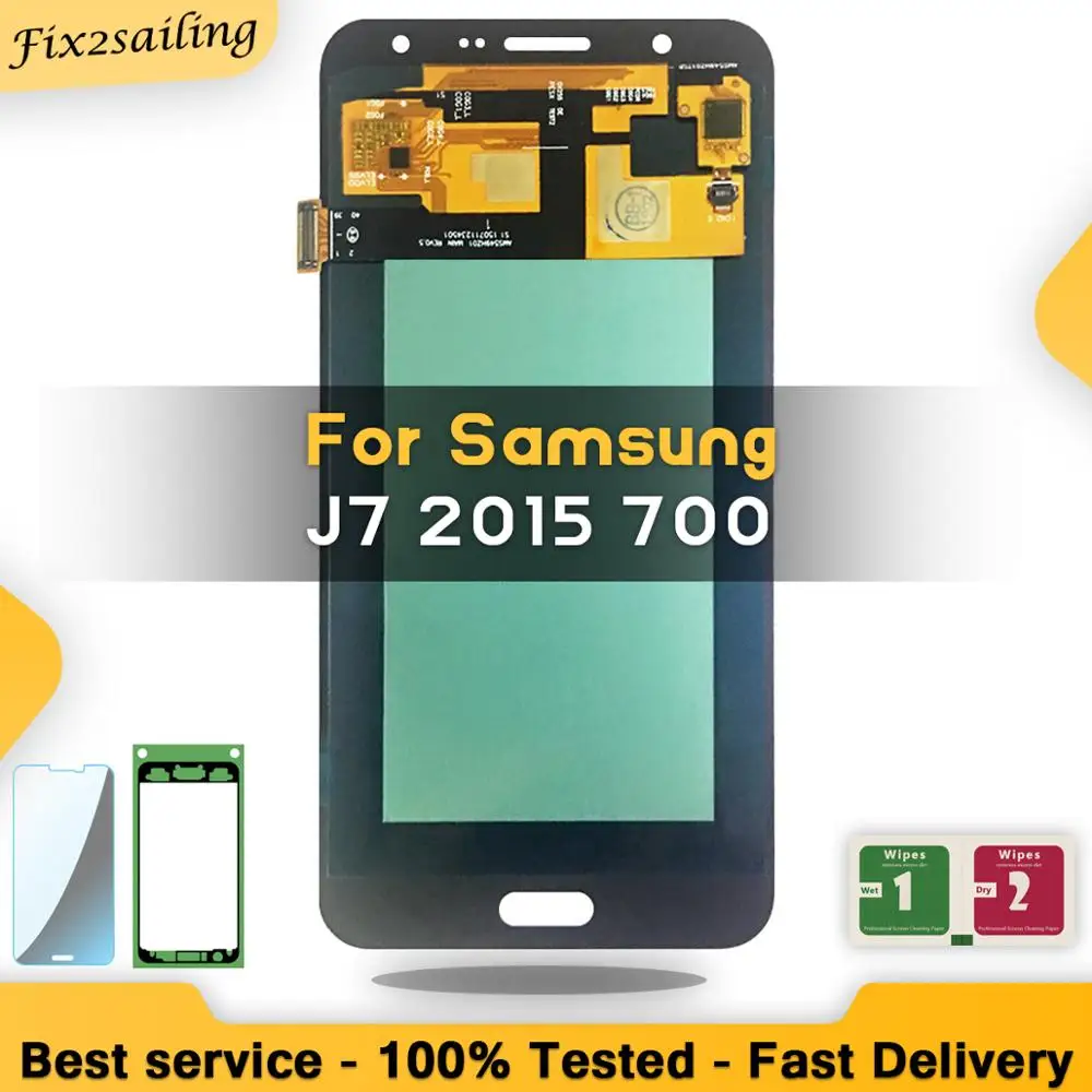 Новый для Samsung Galaxy J700 AMOLED ЖК дисплей сенсорный экран J7 2015 SM J700F J700H J700M pantalla Замена