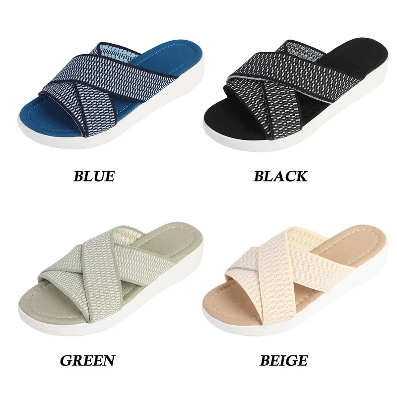

Sandals For Women 2021 Stretch Cross Orthotic Slide Sandals Casual Anti-slip Slippers Comfort And Support Sandal Women Sandalias