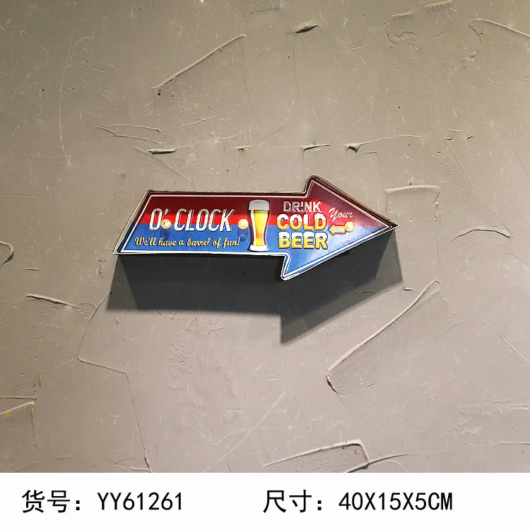 YY61261 Американский Винтаж светодиодный неоновые вывески декоративная живопись для паба бара ресторана кафе рекламные вывески настенные украшения металлические вывески - Цвет: YY61261