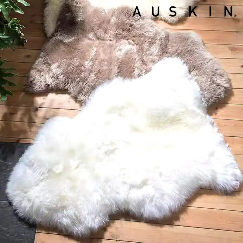 

100% GENUINE THICK WOOL Sheepskin Pelt Rug Shaggy Area Rug for Living Room Australia sheep fur decoration floor mat Seat cushion