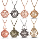 Винтажное ожерелье с медальоном, Мексиканский колокольчик, ангел, мяч, звонящий, беременность, ожерелье, ароматерапия с парфюмом, эфирное масло, диффузор, ожерелье